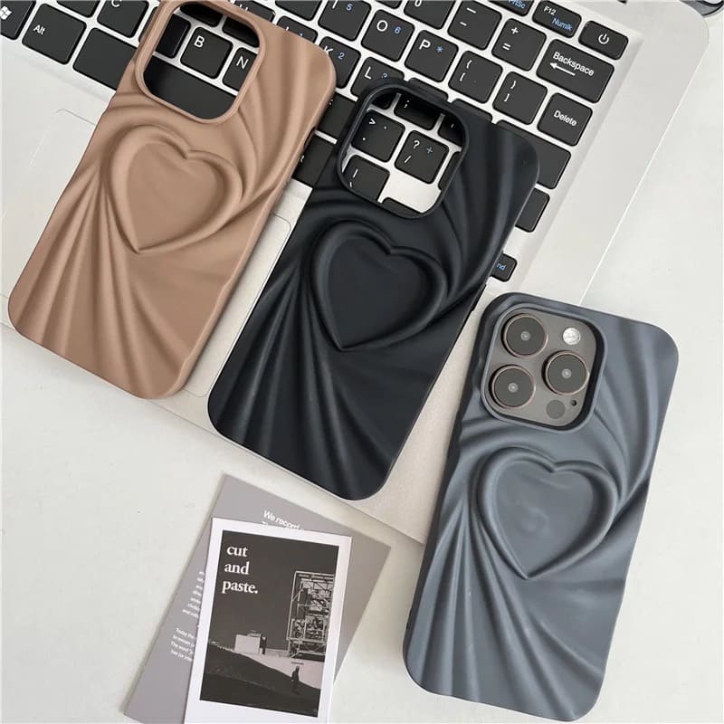 Premium Korean Heart Silicone Case for iPhone – Ultimate Drop Protection 11 - 14ProMax