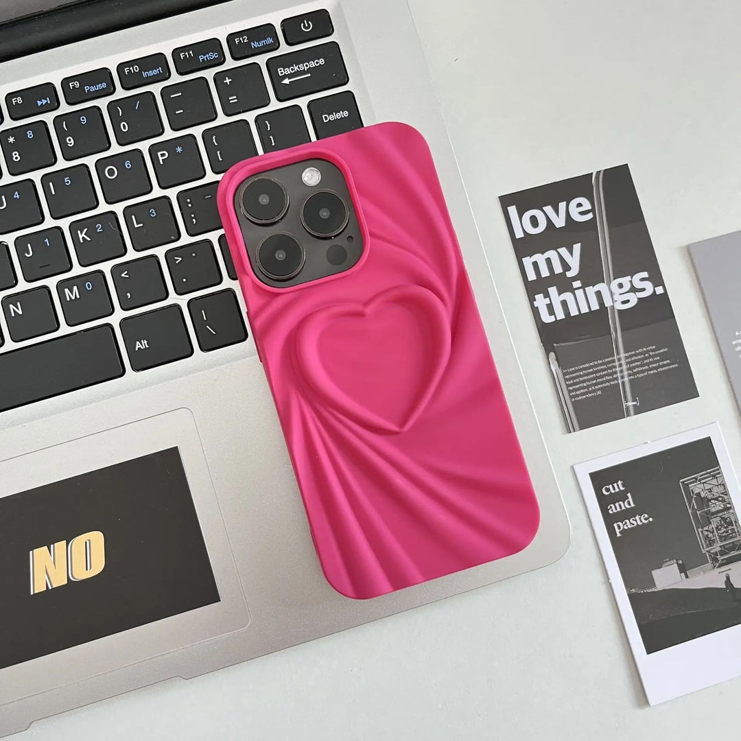Premium Korean Heart Silicone Case for iPhone – Ultimate Drop Protection 11 - 14ProMax