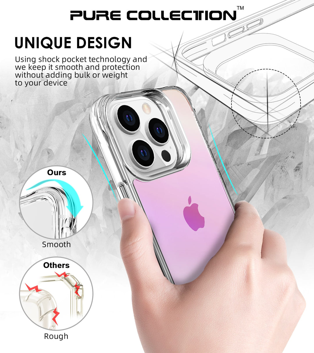Ultra Hybrid Holo Transparent Case: Ultimate Anti-Shock & Anti-Yellow Protection for the 14 Series
