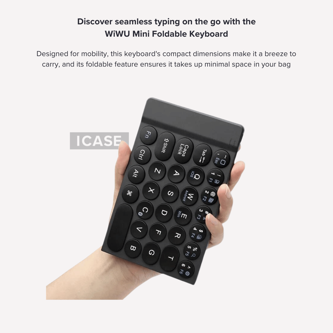 WiWU Original Universal Compact Folding Keyboard – Portable & Ergonomic Design for All Your Devices