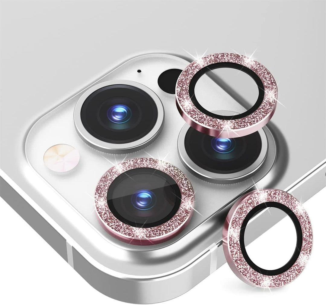 3-Pack for Camera Lens Protector, for iPhone 14 Pro Max/ 14 Pro/ 14  Glitter diamonds Tempered Glass