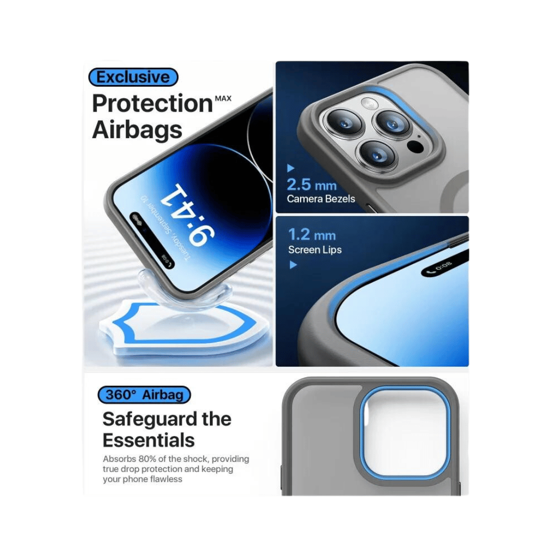 Exclusive Matte Anti-Shock Titanium Series with MagSafe for 15promax, 15pro Sleek Design & Advanced Protection