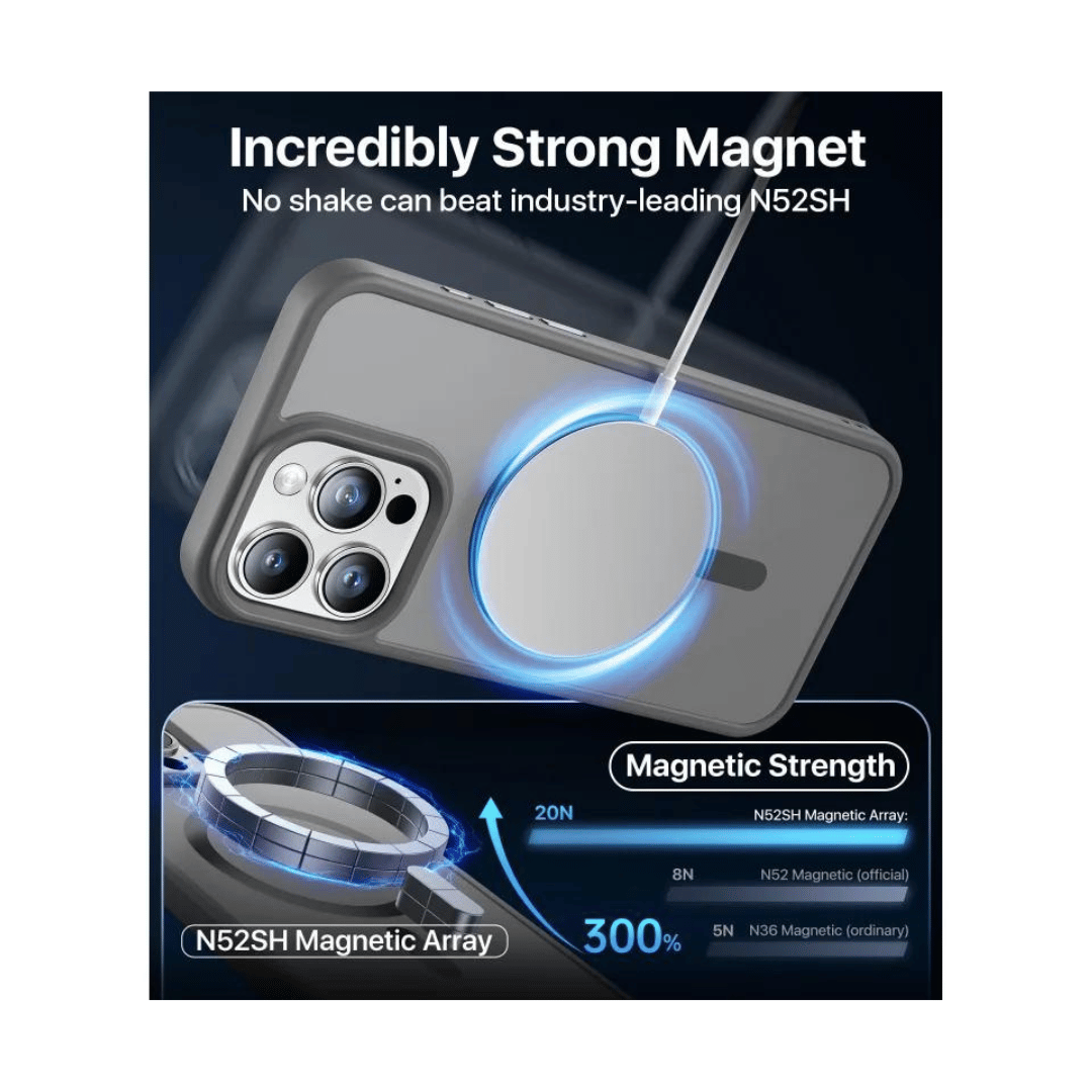 Exclusive Matte Anti-Shock Titanium Series with MagSafe for 15promax, 15pro Sleek Design & Advanced Protection