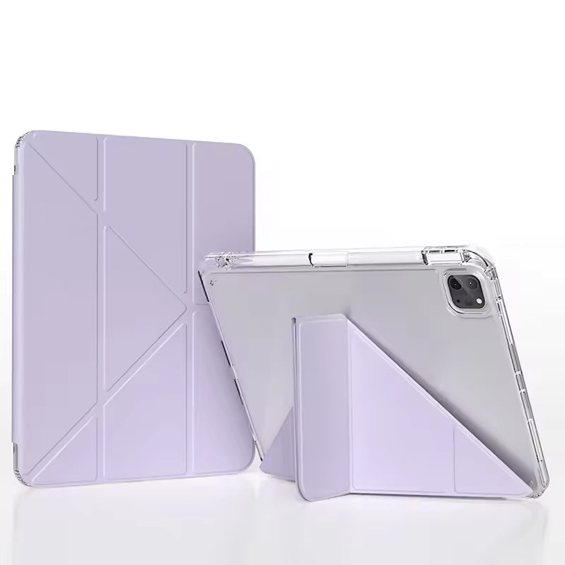 Leather Flip For Ipad With Pencil Holder Tri-Fold Auto Sleep Wake Case