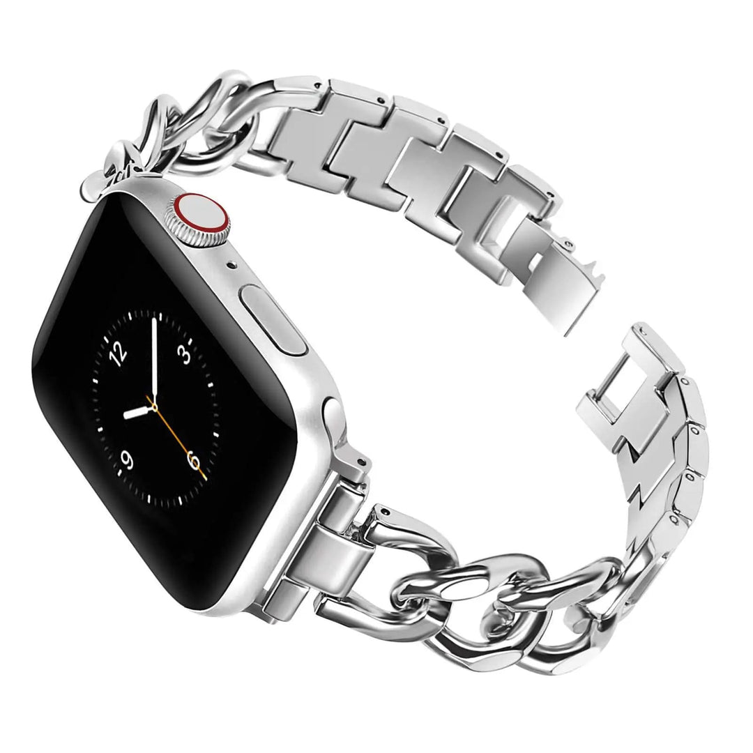 Luxury Cuban Link Apple Watch Band in Stainless Steel
