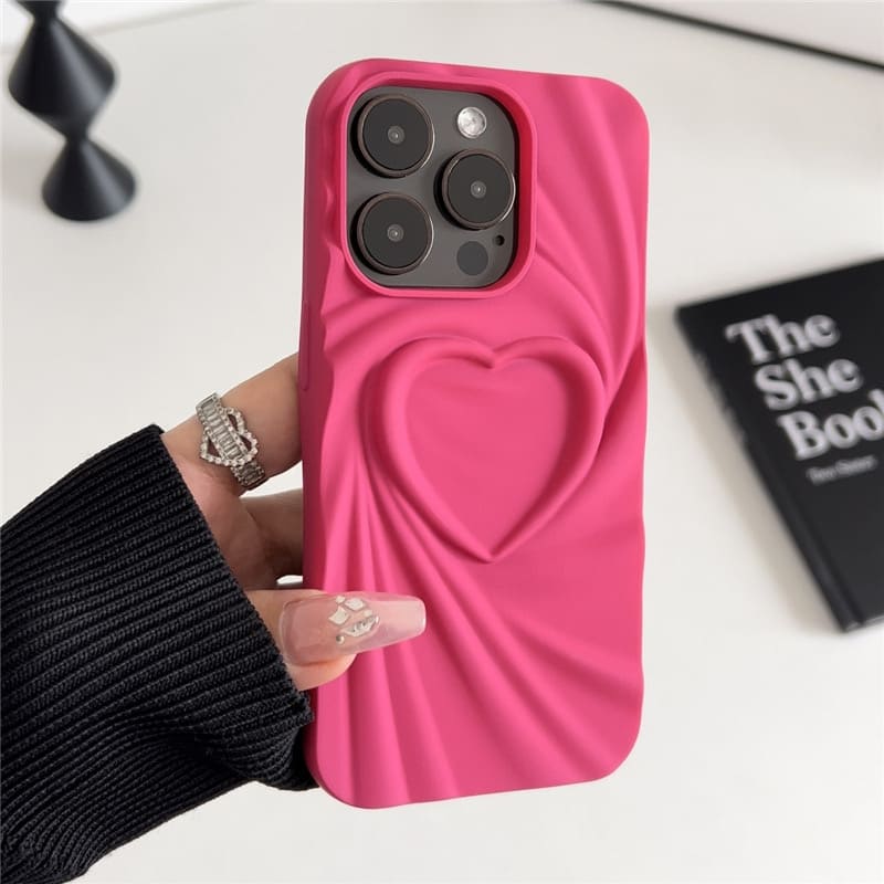 Premium Korean Heart Silicone Case for iPhone – Ultimate Drop Protection 11 - 14ProMax