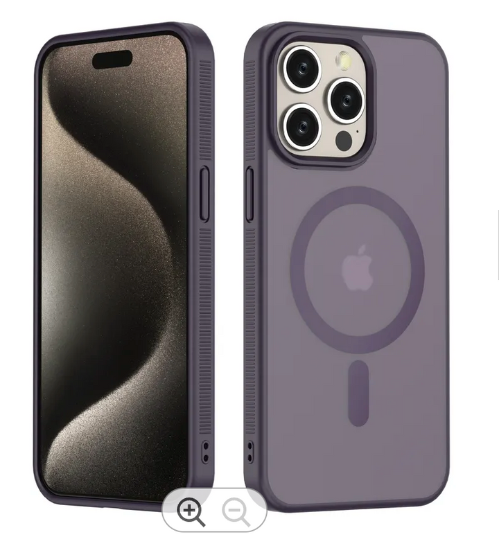 Exclusive Matte Anti-Shock Deep Purple with MagSafe for 14promax, 14Pro Sleek Design & Advanced Protection