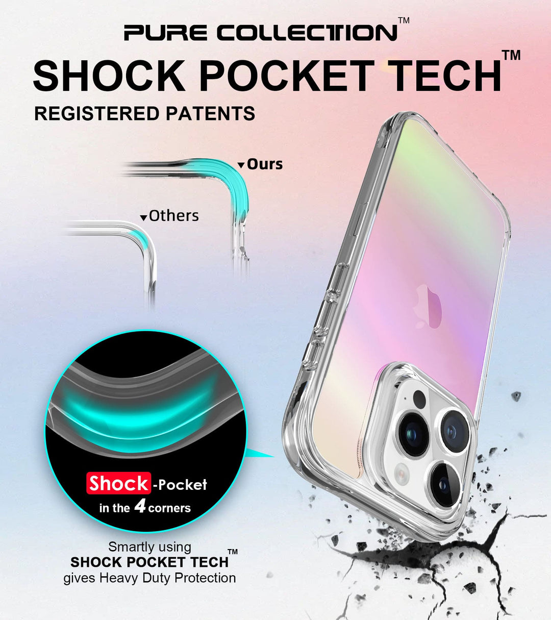 Ultra Hybrid Holo Transparent Case: Ultimate Anti-Shock & Anti-Yellow Protection for the 15 Series