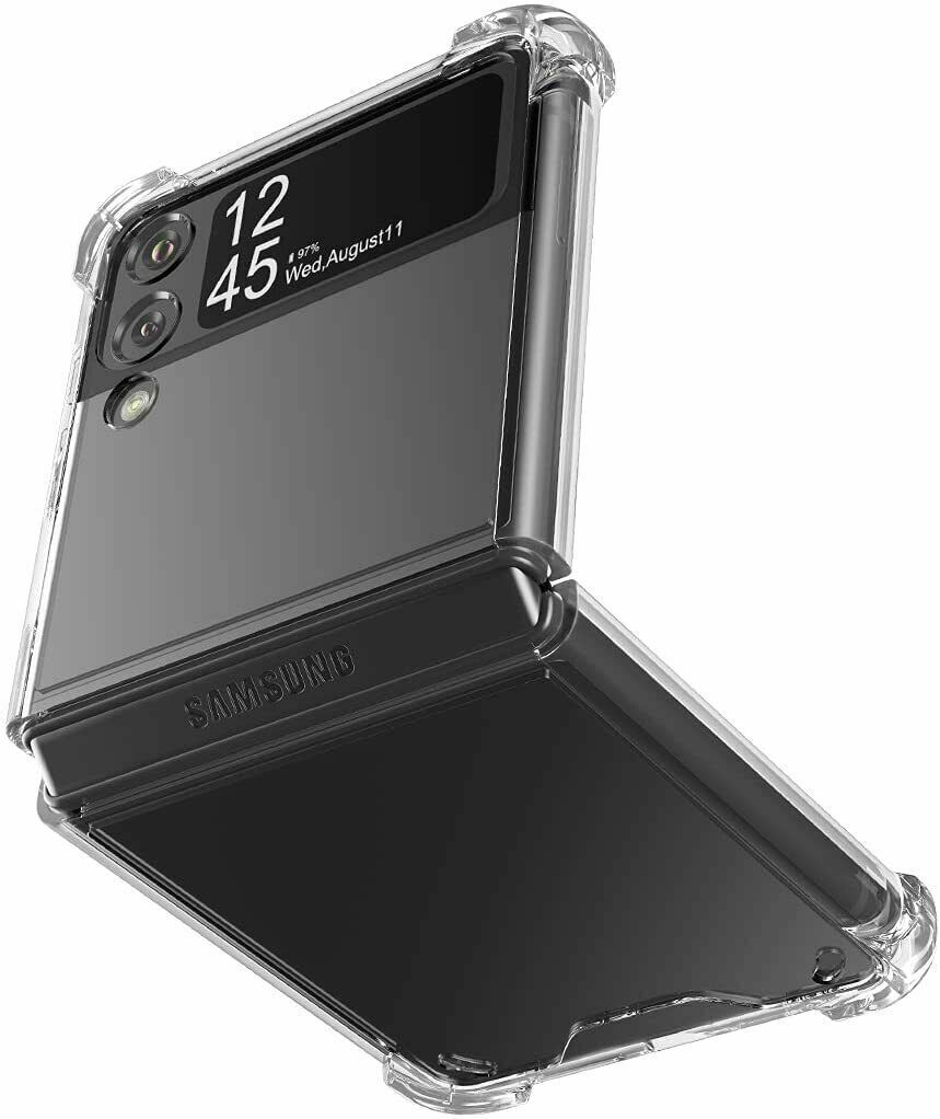 Samsung Galaxy Z Flip 3/4 5G Anti-Shock, Anti Yellow Transparent Case - ICASE.PK