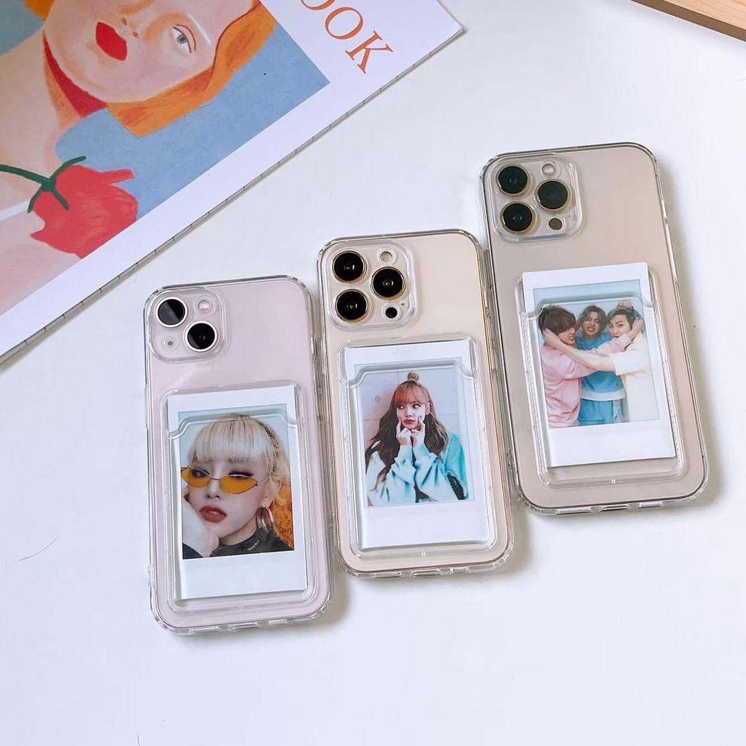 Camera Protected Card Holder Transparent Anti-shock for iPhone 11 to 14 Series - ICASE.PK