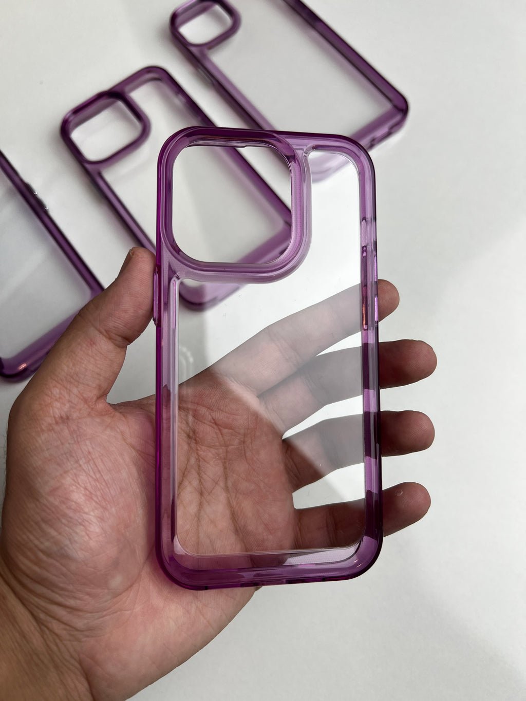 Ultra Hybrid Anti-Yellow Purple Bumber Case for 14 Series - ICASE.PK