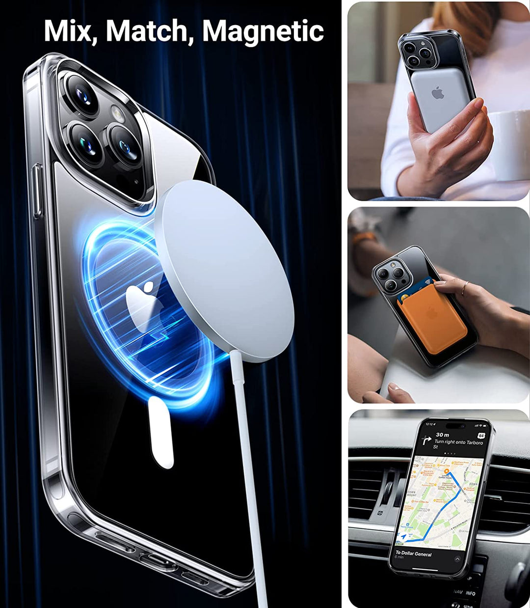 iPhone 14 - 14ProMax Premium Hybrid Clear Anti-Shock MagSafe - ICASE.PK