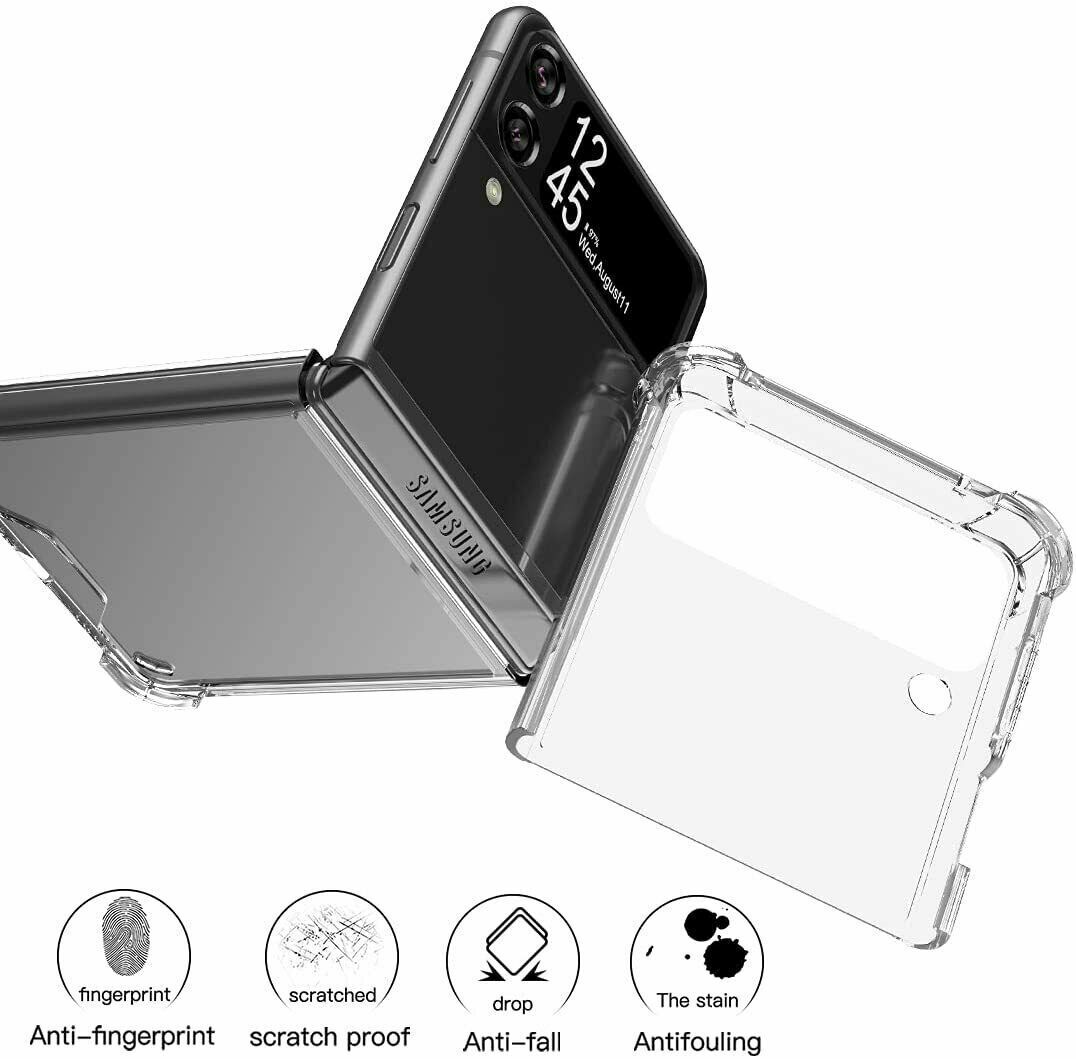 Samsung Galaxy Z Flip 3/4 5G Anti-Shock, Anti Yellow Transparent Case - ICASE.PK