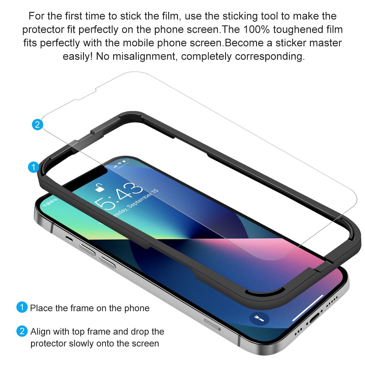 ICASE Bundle Deal Premium Protection Kit Including 2 Clear Screen Glass Protector with Installation Tray Included 13 - 13ProMax ( Camera Covered ) - ICASE.PK