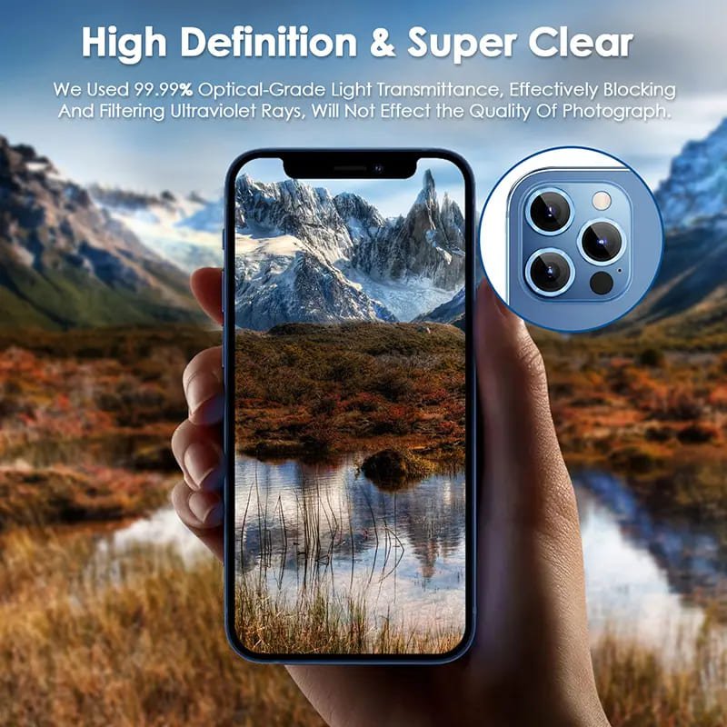 3-Pack for Camera Lens Protector, for iPhone 13 Pro Max/ 13 Pro Matching Tempered Glass