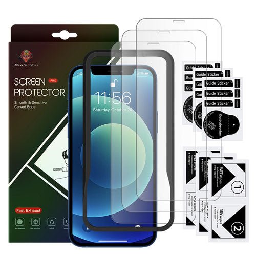 ICASE Bundle Deal Premium Protection Kit Including 2 Clear Screen Glass Protector with Installation Tray Included X - 12ProMax ( Camera Covered ) - ICASE.PK