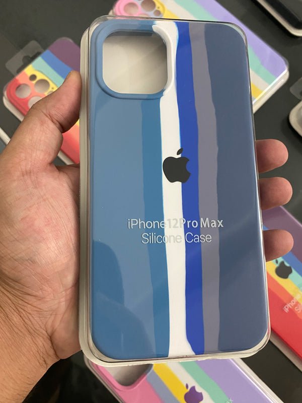 Rainbow Silicon Cases 11 12ProMax 11 Rainbow Blue