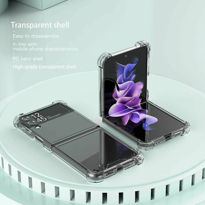 Samsung Galaxy Z Flip 3/4 5G Anti-Shock, Anti Yellow Transparent Case - ICASE.PK